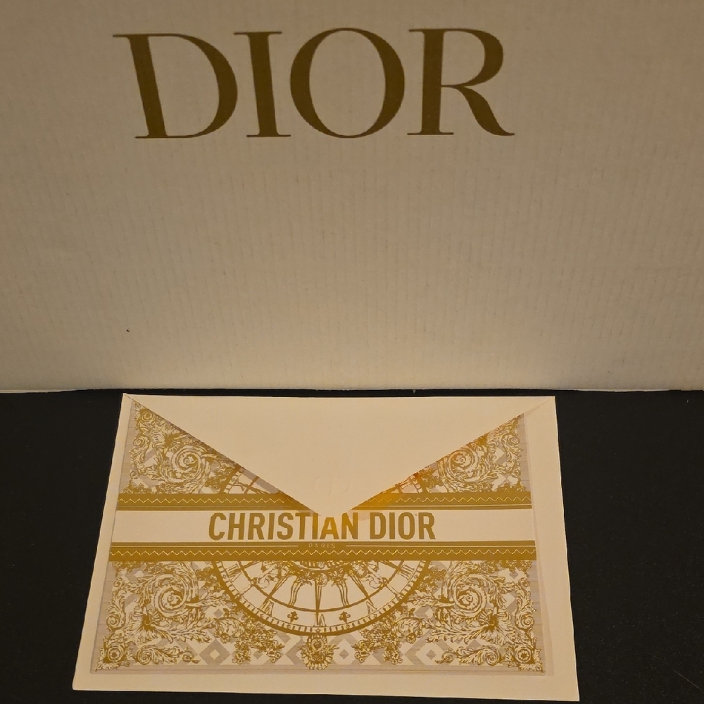 Christian Dior Gold and White Card with Envelope. NEW !